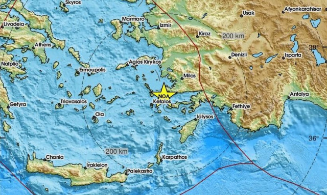 Σεισμός στην Κω - Κοντά στην πόλη το επίκεντρο