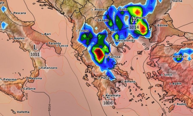 Καιρός: Το GFS χτυπάει... καμπανάκι - Πού θα «χτυπήσουν» καταιγίδες και χαλάζι