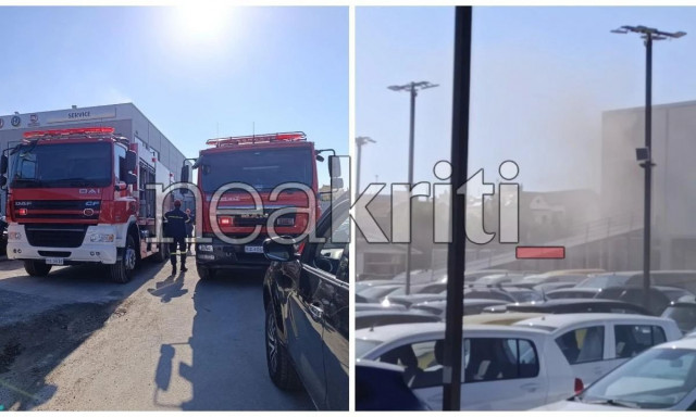Χανιά: Έσβησε η φωτιά σε υπόγειο αντιπροσωπείας αυτοκινήτων – Δεν υπήρξαν τραυματισμοί