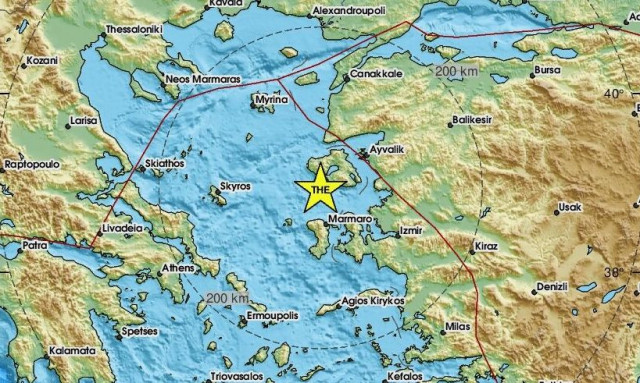 Σεισμός μεταξύ Χίου και Μυτιλήνης