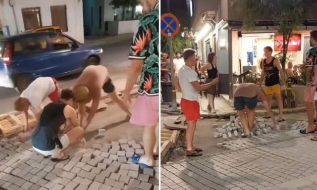 Τουρίστες είδαν πως καθυστερεί το έργο στα Μάλια και έπιασαν δουλειά (vid)