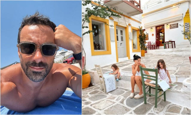 Σάκης Τανιμανίδης: Βουτιές, παιχνίδια και αγκαλιές – Αξέχαστες στιγμές με τις δίδυμες στην Πάρο