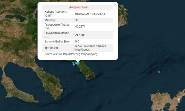 Σεισμός τώρα στο Άγιο Όρος