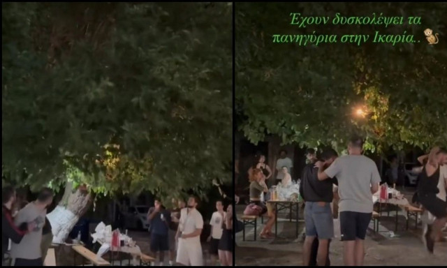 Η τρέλα πάει στην Ικαρία: Νεαρός έπεσε σαν Ταρζάν από την κορυφή δέντρου και έσυρε τον χορό
