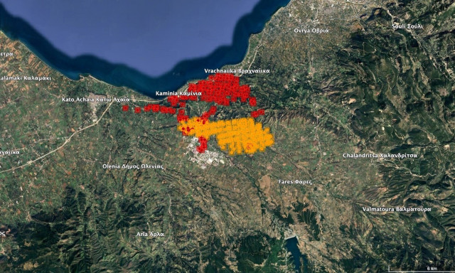 Πώς εξαπλώθηκαν οι φωτιές σε Αχαΐα, Χίο, Ζάκυνθο – Δείτε δορυφορικές εικόνες