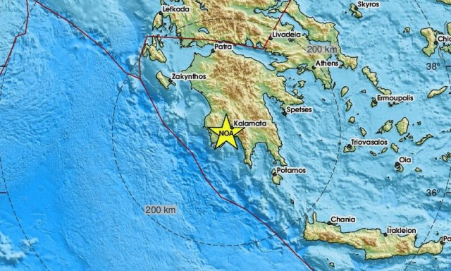 Σεισμός κοντά στην Καλαμάτα