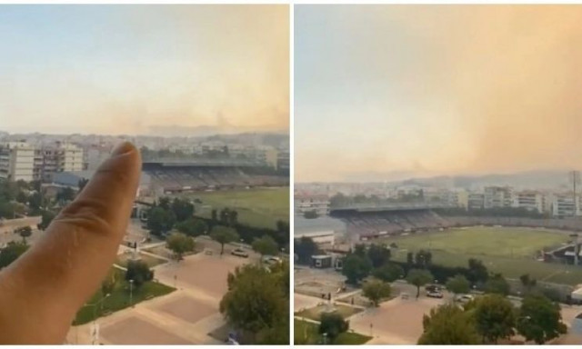 Φωτιές, Πάτρα: Οι πυκνοί καπνοί πάνω από το γήπεδο της Παναχαϊκής (vid)
