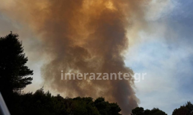 Φωτιά στη Ζάκυνθο: Νέο μήνυμα 112 για εκκένωση από 4 περιοχές