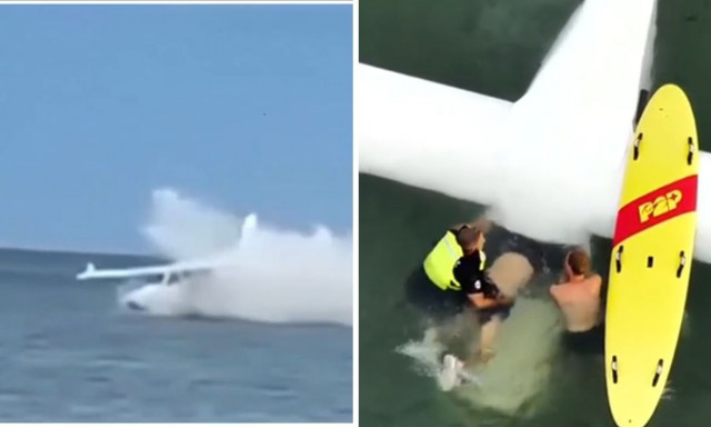 Η στιγμή της συντριβής αεροσκάφους στη θάλασσα - Βίντεο με τη δραματική διάσωση του πιλότου