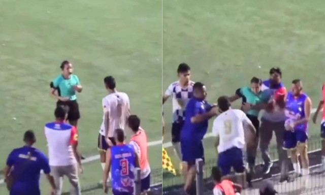 Γυναίκα διαιτητής δέχθηκε χαστούκι από ποδοσφαιριστή: Την κρατούσαν για να μην του επιτεθεί - Βίντεο