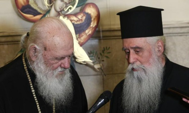 Ο νέος Αρχιεπίσκοπος Σινά Συμεών στον Αρχιεπίσκοπο Ιερώνυμο