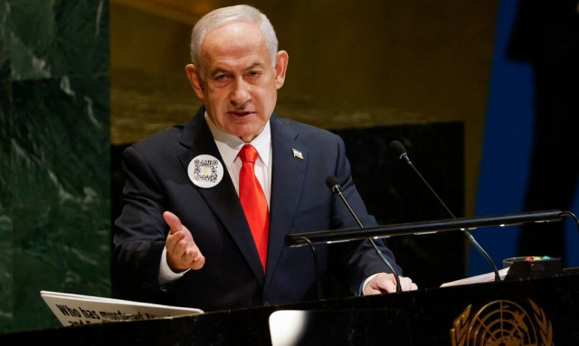 Γιατί ο Νετανιάχου φορούσε έναν κωδικό QR στο πέτο μιλώντας στον ΟΗΕ