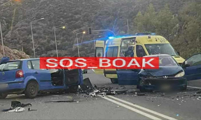 Τρεις τραυματίες σε τροχαίο στον ΒΟΑΚ - Συγκρούστηκαν οχήματα στο ρεύμα προς Ηράκλειο