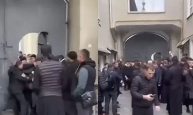 Ουκρανία: Μαθητές ιερατικής σχολής αποτρέπουν την εισβολή αστυνομικών στην Μονή Ποτσάιφ - Βίντεο