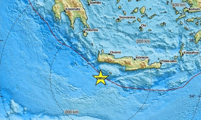 Σεισμός 3,7 Ρίχτερ νότια της Παλαιόχωρας Χανίων