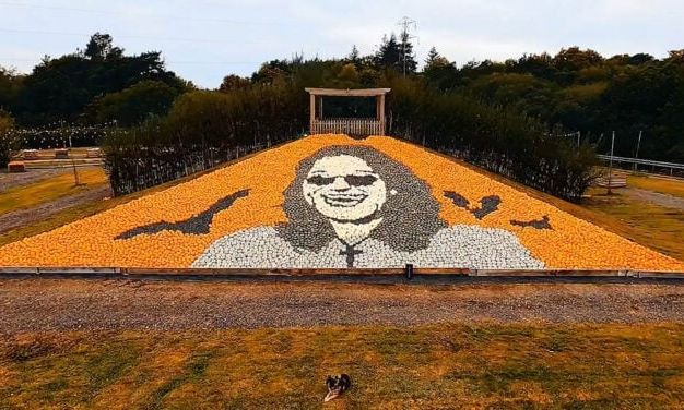 Όζι Όσμπορν: Ρεκόρ Γκίνες για το μεγαλύτερο μωσαϊκό από κολοκύθες - Φόρος τιμής στον τραγουδιστή