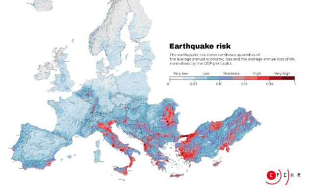Χάρτης σεισμικού κινδύνου: Στο «κόκκινο» η Αθήνα - Ποιες περιοχές κινδυνεύουν από Ρίχτερ
