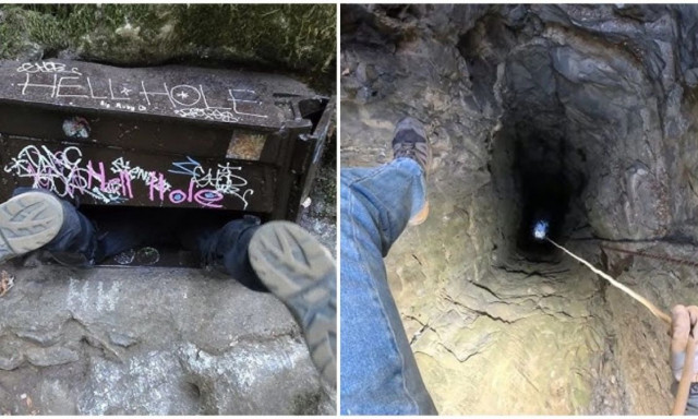 Η τρύπα της κόλασης: Αδέλφια βούτηξαν σε σπηλιά και βρήκαν διαβολικά αγάλματα - Δείτε βίντεο