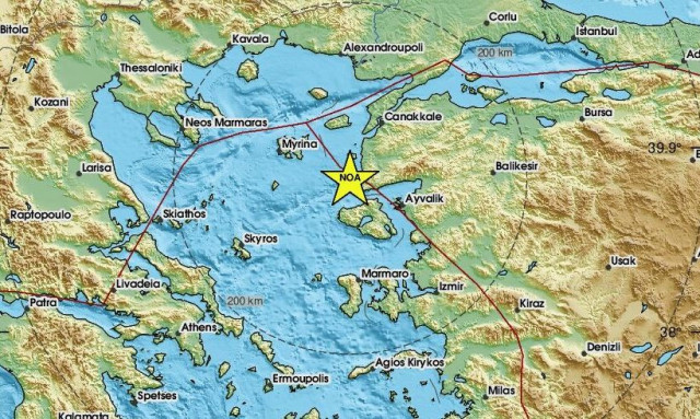 Σεισμός 3,2 Ρίχτερ βόρεια της Μυτιλήνης