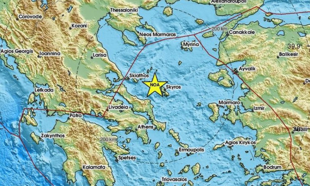 Σεισμός 3,5 Ρίχτερ κοντά στη Σκύρο