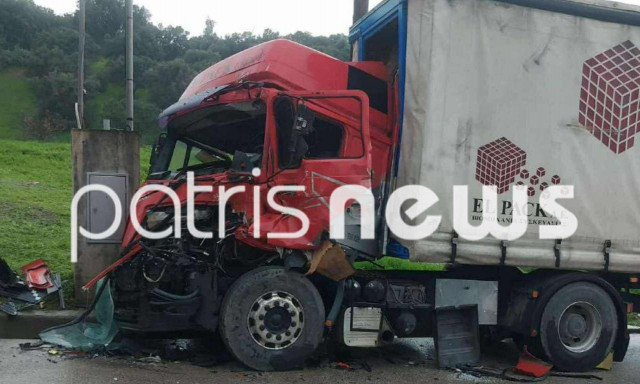 Σοβαρό τροχαίο με δύο νταλίκες στην Πατρών–Πύργου - Ένας τραυματίας