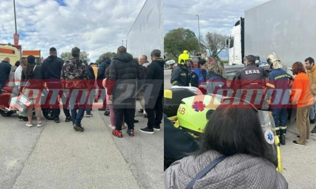 Τροχαίο στην Παραλία Πατρών: ΙΧ «καρφώθηκε» σε φορτηγό - Τραυματίστηκε έγκυος