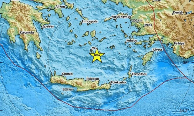 Σεισμός 3,3 Ρίχτερ μεταξύ Σαντορίνης και Ανάφης