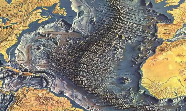 Ένας εκπληκτικός χάρτης του πυθμένα του Ατλαντικού Ωκεανού 