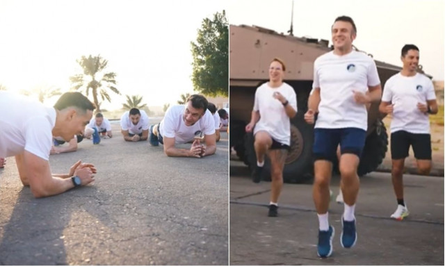 Ο Μακρόν γυμνάζεται με Γάλλους στρατιώτες στο Άμπου Ντάμπι – Ανακοίνωσε αγορά νέου αεροπλανοφόρου