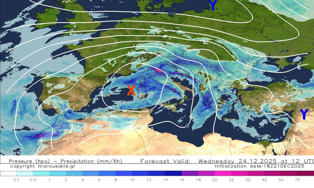 Καιρός: Διπλό κύμα κακοκαιρίας τα Χριστούγεννα - Η πρώτη τάση για την Πρωτοχρονιά