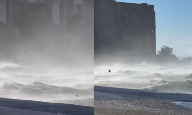 «Θεομηνία» στον Θερμαϊκό: «Κόβουν» την ανάσα εικόνες από τους ισχυρούς ανέμους - Βίντεο