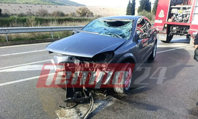 Αχαΐα: Αυτοκίνητο καρφώθηκε σε προστατευτικές μπάρες στο ύψος του Αστερίου Ερυμάνθου