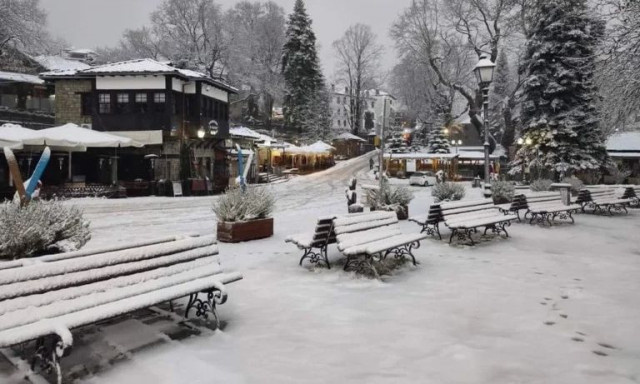 Λευκό σκηνικό στο Μέτσοβο, δείτε εντυπωσιακές εικόνες από τα χιονισμένα τοπία