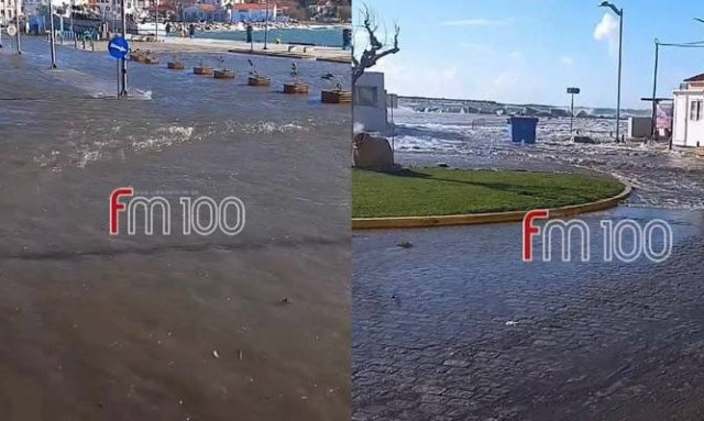 Λήμνος: Στο έλεος θυελλωδών ανέμων το λιμάνι της Μύρινας- Στεριά και θάλασσα έγιναν ένα