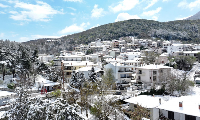 «Λευκή» εισβολή σαρώνει τη χώρα: Χιόνια σε Μακεδονία, Ήπειρο, Πελοπόννησο - Εικόνες