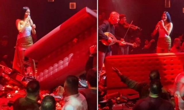 Αναστασία: Θαμώνας αντί για γαρύφαλλα πέταξε καναπέ στην πίστα του μαγαζιού που τραγουδούσε