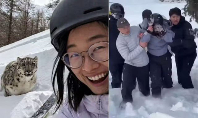 Σκληρό βίντεο: Σκιέρ βγάζει selfie πριν λεοπάρδαλη του χιονιού της κατακρεουργήσει το πρόσωπο