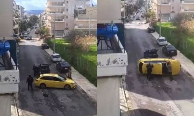 Ταξί μπήκε ανάποδα σε μονόδρομο στο Ίλιον και αναποδογύρισε - Άφαντος ο οδηγός