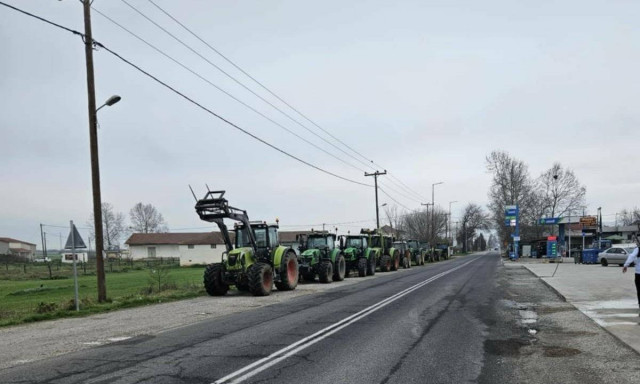 Ξανά στους δρόμους οι αγρότες στη Μαγνησία: Τρακτέρ παρατάχθηκαν στον Ριζόμυλο