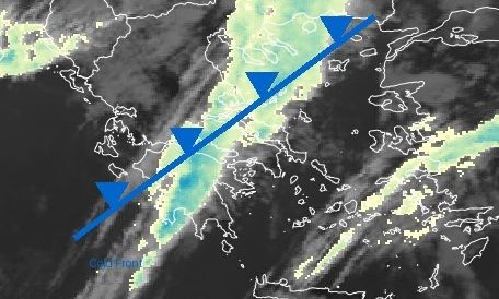 Τσατραφύλλιας: Η τελευταία εικόνα του ψυχρού μετώπου - Βροχές στην Αττική με μεγάλες ραγδαιότητες
