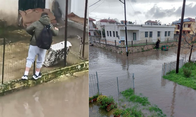 Μεσολόγγι: Πλημμύρισε ξανά το Νεοχώρι - Μαθητές γαντζώθηκαν από σύρματα για να γυρίσουν σπίτια τους