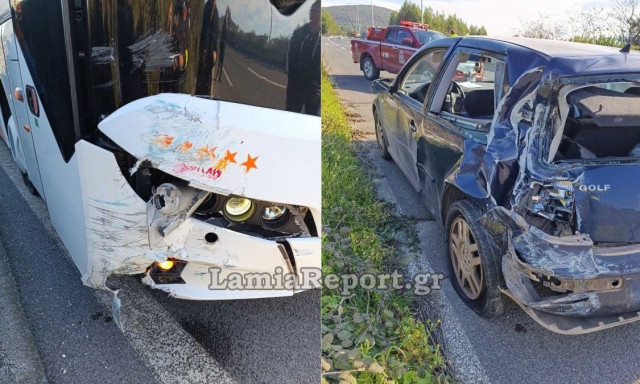 Σύγκρουση λεωφορείου με αυτοκίνητο που επέβαιναν καλόγριες στην ΠΑΘΕ
