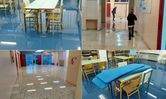 Βύρωνας: Πλημμύρισαν αίθουσες στο 5ο και το 11ο Δημοτικό - «Το Σαββατοκύριακο θα επιλυθεί το ζήτημα»