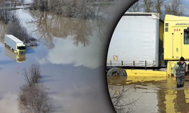 Βούλγαρος οδηγός φορτηγού κινδύνεψε σε πλημμυρισμένο παραπόταμο του Έβρου