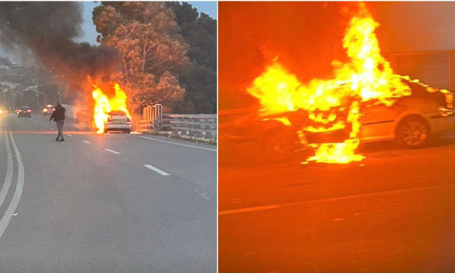 Αυτοκίνητο έπιασε φωτιά στην Αθηνών - Σουνίου