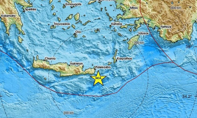 Σεισμός 3,5 Ρίχτερ νοτιοανατολικά του Λασιθίου