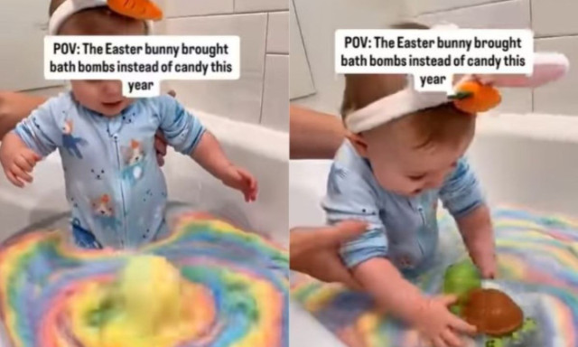 Βίντεο: Αγοράκι ενθουσιάζεται μόλις το σαπούνι του «μεταμορφώνεται» σε χελώνα