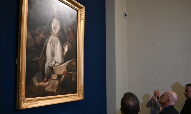 Στο Μεσολόγγι ο Νίκος Δένδιας: Η συγκίνησή του μπροστά στον πίνακα του Ντελακρουά