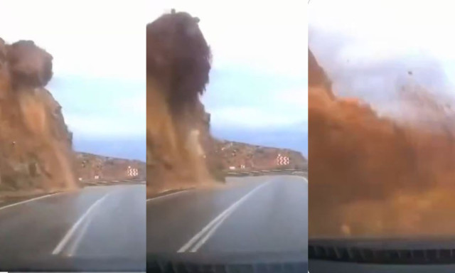 Τουρκία: Η στιγμή που κατολίσθηση «θάβει» αυτοκίνητο