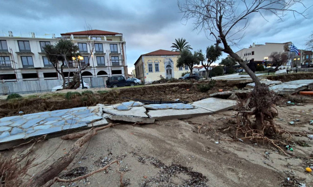 Λήμνος: Δρόμοι – «ποτάμια» και διακοπές κυκλοφορίας, ακατάλληλο είναι το νερό στη Μύρινα